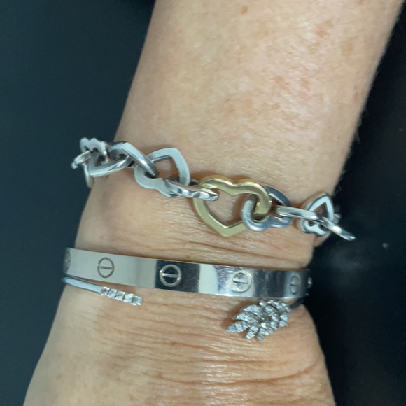 TIFFANY & Co. **RETIRED** Silver and Gold heartlinked bracelet - Picture 5 of 5